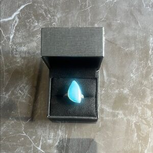 Elegant Silver Blue Gemstone Ring